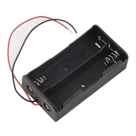 Batterilagringsboks i plast for 2 x 18650 3.7v med ledninger
