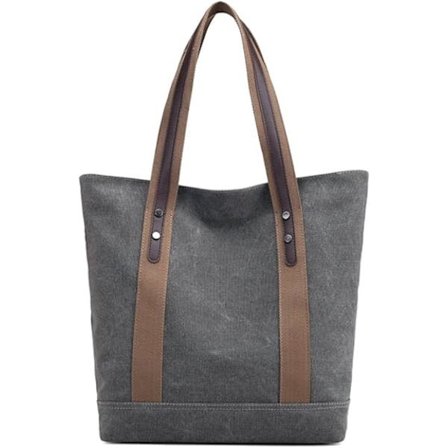 Naisten kangas olkalaukut Retro Casual Käsilaukut Työlaukku Tote Laukut(harmaa)