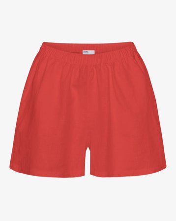 Linen Shorts - Red Tangerine - Female - XL