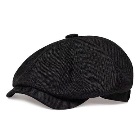 Retro Barettihattu Newsboy-hattu MUSTA