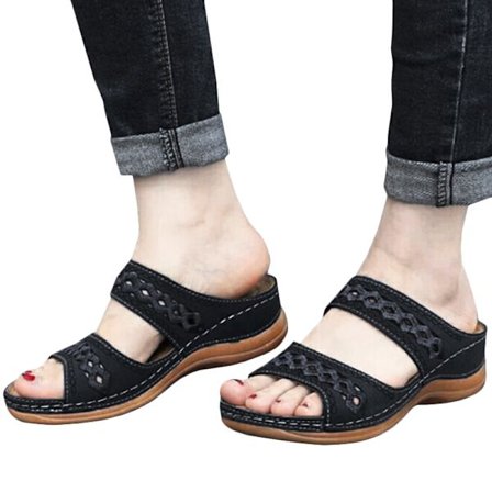 Dam Sandaler Mode Kilar Skor Sandaler Flip Flop Black 40