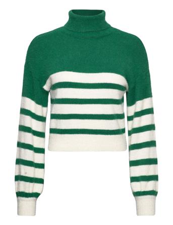 Onlpiumo L/S Stripe Rollneck Knt Turtleneck Polotröja Grön ONLY