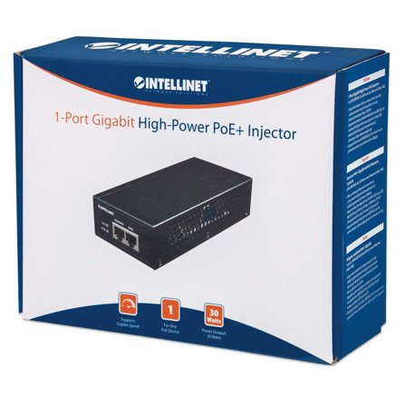 INTELLINET Net Adapter PoE+ Injektor (Strom/2xRJ-45) [bk]