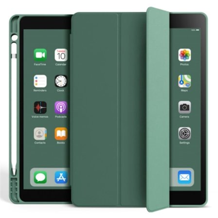Tyylikäs suojakotelo iPad 11" Air M2/M3 Midnight Green silikoninen kynäpaikka