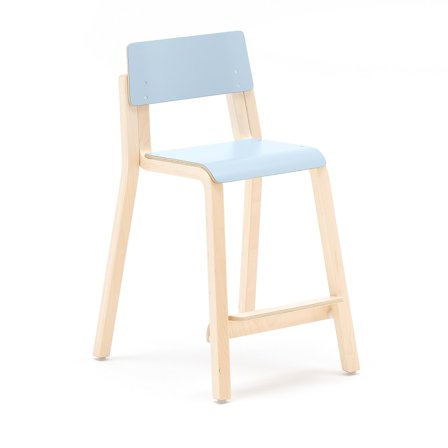 Kinderstuhl DANTE, H 500 mm, Birke, Laminat Birke, Laminat blau
