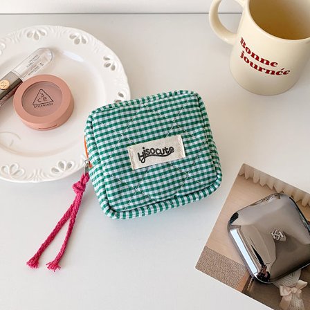 Makeup taske, læbestift pung, lille makeup taske, kan bruges som håndtaske eller møntpung, med lynlås, dame makeup taske med snøre, lilla.