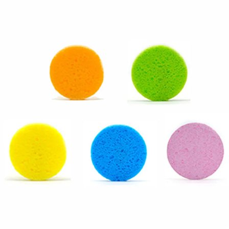 100 stk. Naturlig træmasse svamp cellulose komprimeret kosmetisk puff ansigtsrensende svamp ansigtspleje makeupfjerner værktøjer