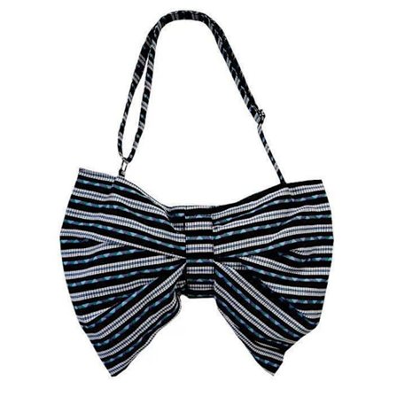 Bow Tie Tote Bag Crossbody Bag BLÅ L
