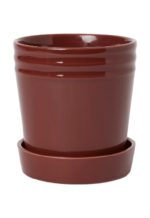 Åhléns Home Kruka med fat ALVE 13 cm Dekoration Röd ONESIZE