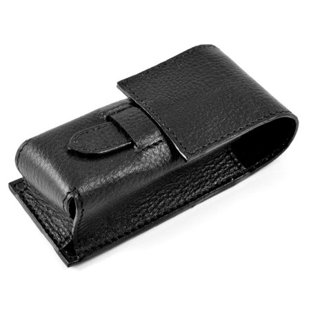 Black Leather Case For Shaving Brush for Men - Shaving brushes