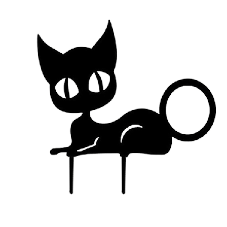 Udendørs Smijern Kat og Sommerfugl Stil Stikkontakt Have Dekoration Ornamenter (1 stk, Sort)