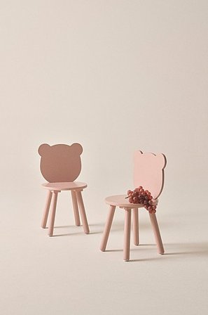 Jotex - Barnstol 2-pack MDF - Furu Ljusrosa BEARY - Köp Barnstolar hos Jotex