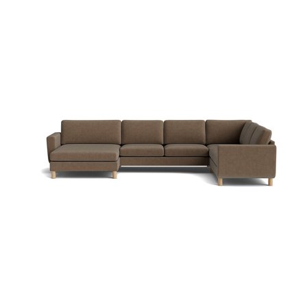 Vendbar Chaiselong Ontario Brun U-sofa - 361x255x86cm - Komfortabel hjørnesofa med slidstærkt betræk i høj kvalitet - Perfekt til afslapning og hygge
