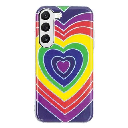 Deco Samsung Galaxy S23 Suojakotelo - Electroplated Heart Multicolor