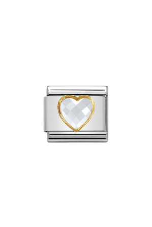 FACETED SYMBOLS 18k Gold White Heart