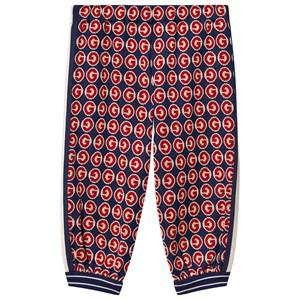 Kids - Gucci Navy and Red All G Logo Cotton Trousers 12-18 months - Bottoms - 12-18 months - Navy - Junge