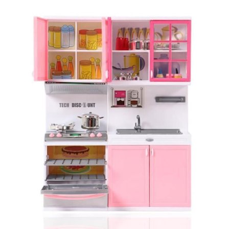 TD Pige lege køkken køkkenskab kombination legetøj høj kvalitet børn simulering køkken service sæt