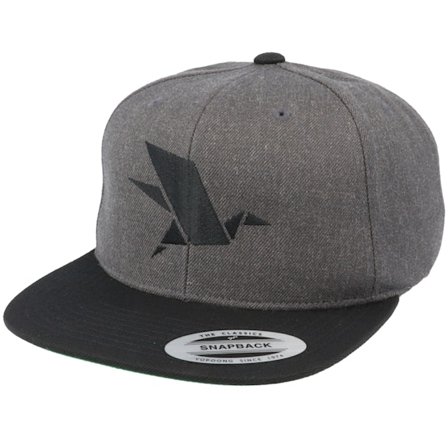 Origami - Šedá snapback Kšiltovka - Bird Logo Charcoal Snapback @ Hatstore