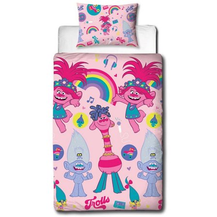 Trolls 2 Konsert Påslakanset Enkelsäng Rosa
