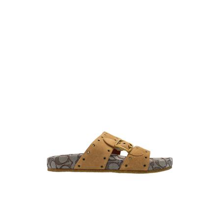 Coach, ‘Ally’ slides Beige, Dames, Maat:37 1/2 EU,suede