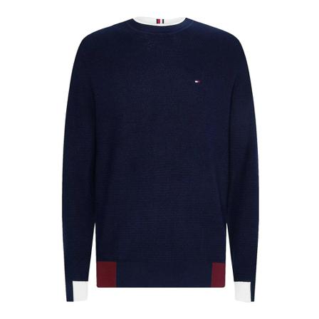 Tommy Hilfiger Round-neck Strik Blå, Herre Strik
