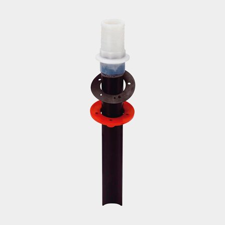 Tömningsrör för septitank / gråvattentank, 38 mm (1 1/2") slang, plast, vit / svart