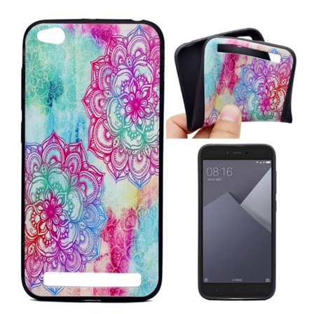 Xiaomi Redmi 5A beskyttelsesetui i silikone og plastik med printet mønster - Farverig Henna Lotus