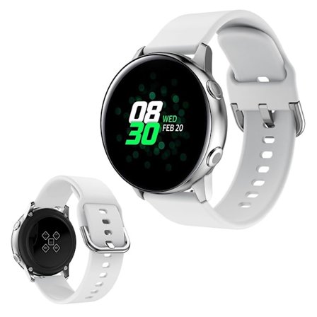 Silicone watch band for Amazfit GTS and Huawei Watch GT 2 42mm - White