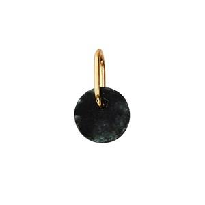 Design Letters Dark Green Gold Marble Semi-Precious Stone Charm One Size - Jewellery and watches - One size - Green - Mädchen