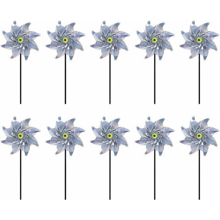 Reflekterende Vindmølle, 10 stk. Anti-Fugle Vindmølle ?? Reflekterende Vind, Udendørs Have Vindmølle, Fugleafvisende til Beskyttelse af Have/