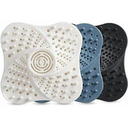 3-pak brusebadshårsi hårfanger hårsi si afløbssi badeværelse silikone slange afløb hårfanger