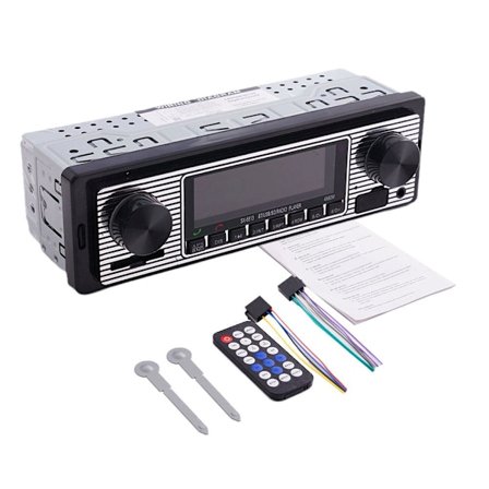 Vintage Bluetooth Bilstereo MP3-spiller Lyd FM Aux USB-mottak