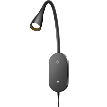 Touch Dæmpbar LED Vægmonteret Sengelampe(sort), LED