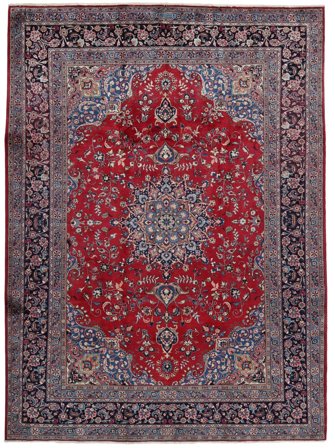 Maschad Teppich 251X345 Dunkelrot/Dunkelrosa Großer Wolle, Persien