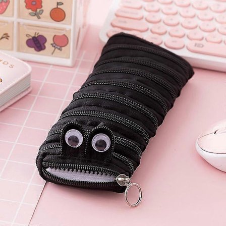 Tecknad Djur Plysch Pennfodral Kreativt Pennfodral, Skrivbordsorganisatör, Sminkväska med Dragkedja