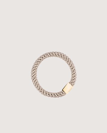 Dark Department Fat Hair Tie W/Gold Beige Accessoarer Jente - Kids Brand Store
