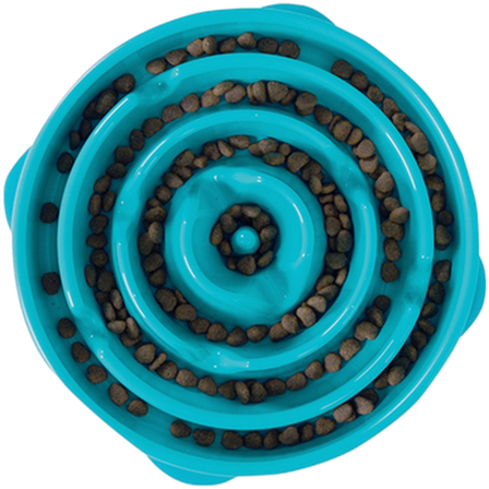 Outward Hound - Fun Feeder Slo-Bowl Turcose Large 28x5 cm - Hund - Matplass & vannautomater for hund - For glupske hunder - ZOO.no