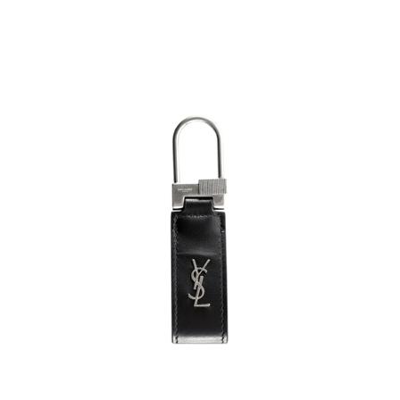 Saint Laurent, Tint Cassandre Keyring Zwart, Heren, Maat:ONE Size