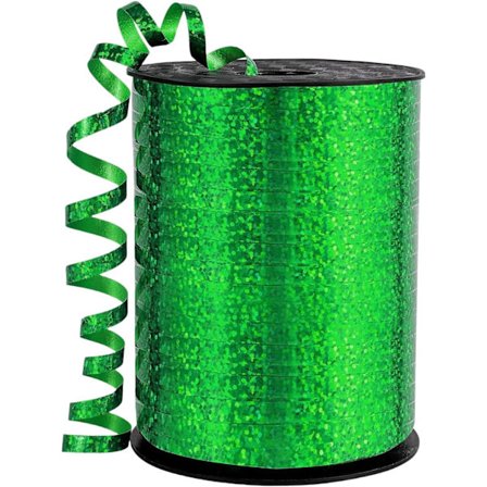 Mørkegrønt krøllebånd 500 m til balloner, 457 m plisseret ballonbånd ballonslynge, skinnende metalbånd til gaveindpakning, hobby, sløjfe,