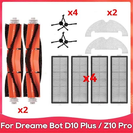 Dammsugare för Bot L10 Plus Z10 Pro Rulle Sidoborste Filter Mopp Dammpåse Robot