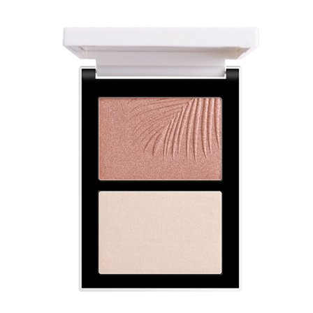 2 Färgers Highlighter Puder Ansiktskontur Bronzer Rouge Uppljusande Smink Skugga 4