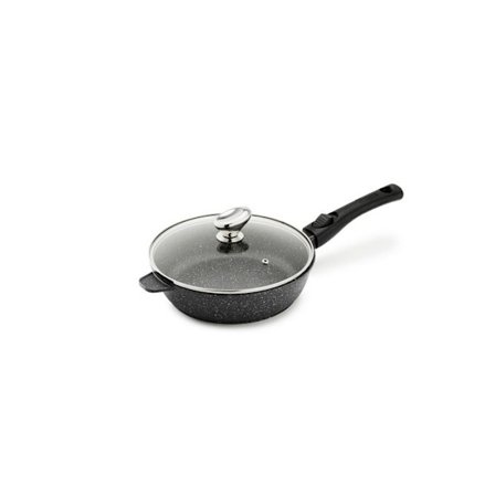 Sauteuse PREMIUM Aluminium med Avtagbart Handtag och Glaslock - Pradel - l260- L1- P300- h- Aluminium