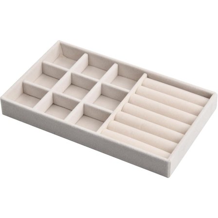 Smykkeskrin - 21*12.3*2.5 cm - Smykkeskuff - Oppbevaringsboks - m/ 9 rom