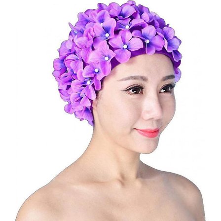 Naisten Vintage Kukallinen Hengittävä Uimalakki - Petals HRO