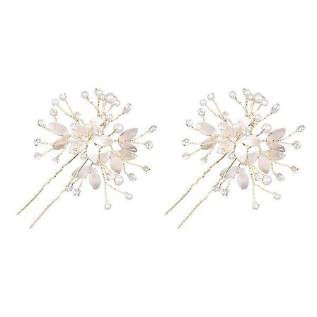 2 stk. Hårpinde Brud Hårstyler Rhinestone Hårklip Bryllup Krystal Hårnål