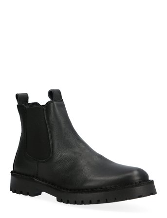 Slhricky Leather Chelsea Boot B Støvletter Chelsea Boot Svart Selected Homme*Betinget Tilbud