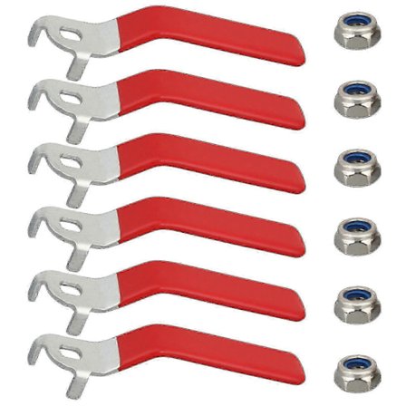 Kulventil Spakhandtag för Utomhuskran Reparationssats med 6st Rostfria Handtag och Muttrar