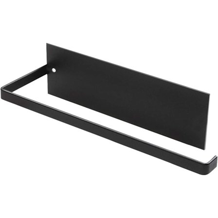 Svart håndkleholder, veggmontert kjøkkenpapirholder, ingen boring