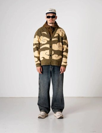 Woodbird Wbkoon Cloud Cardigan - Khaki green - L