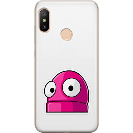 Kompatibel Mobilcover til Xiaomi Xiaomi Redmi 6 Pro Rosa tegneseriefigur med store øjne i legende og humoristisk stil